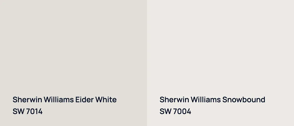 Sherwin Williams Eider White SW 7014 vs Sherwin Williams Snowbound SW 7004