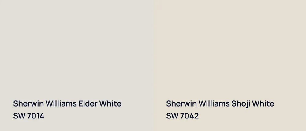 Sherwin Williams Eider White SW 7014 vs Sherwin Williams Shoji White SW 7042