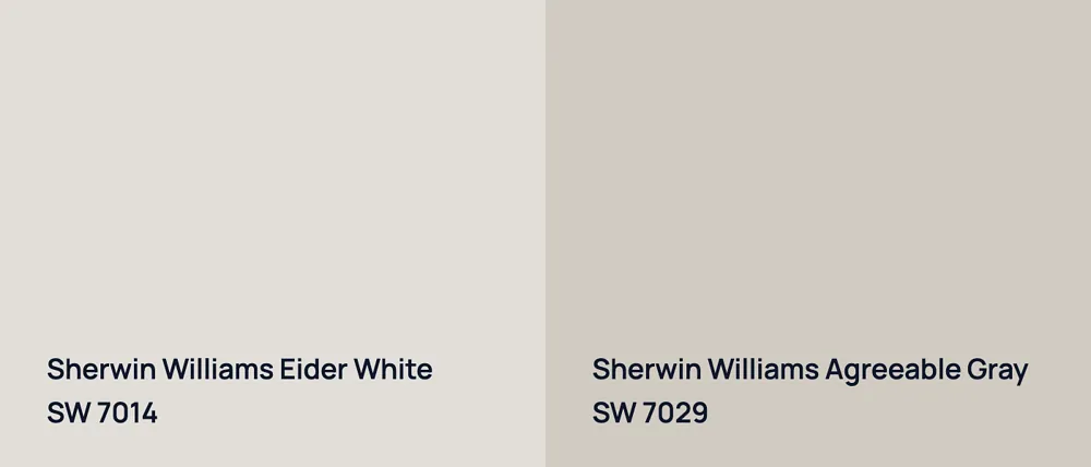 Sherwin Williams Eider White SW 7014 vs Sherwin Williams Agreeable Gray SW 7029