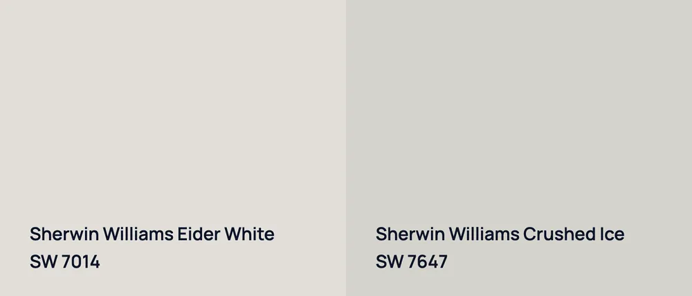 Sherwin Williams Eider White SW 7014 vs Sherwin Williams Crushed Ice SW 7647