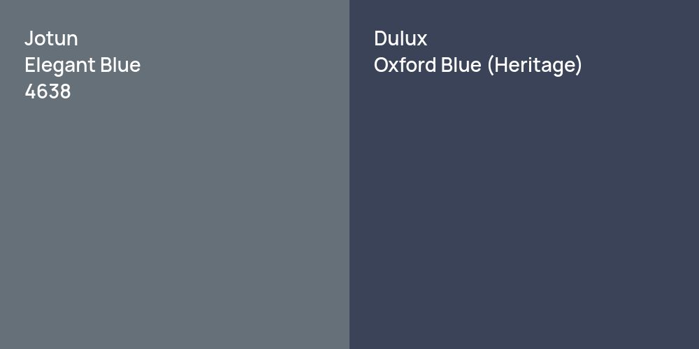 Jotun Elegant Blue vs. Dulux Oxford Blue (Heritage)