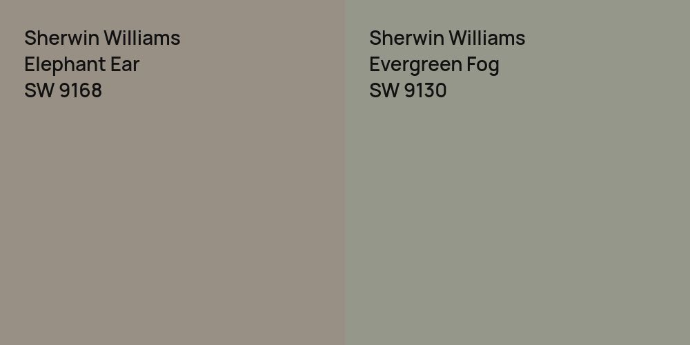 Sherwin Williams Elephant Ear vs. Sherwin Williams Evergreen Fog