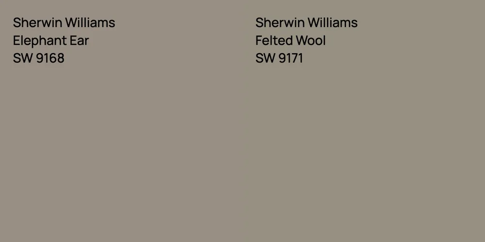 Sherwin Williams Elephant Ear vs. Sherwin Williams Felted Wool