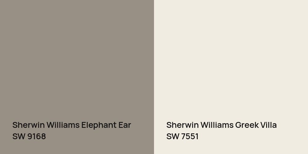 Sherwin Williams Elephant Ear vs. Sherwin Williams Greek Villa