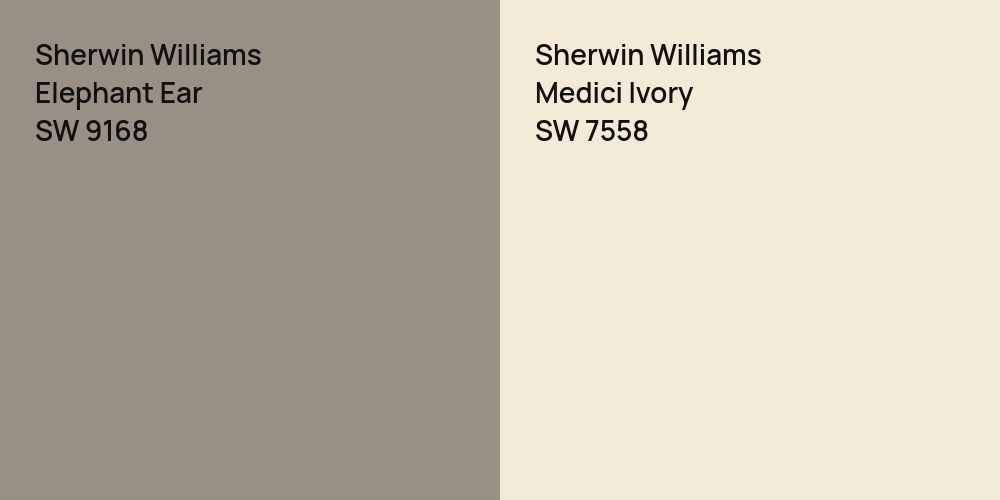 Sherwin Williams Elephant Ear vs. Sherwin Williams Medici Ivory