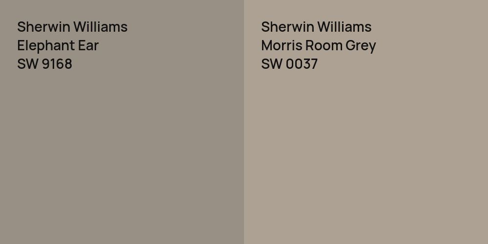 Sherwin Williams Elephant Ear vs. Sherwin Williams Morris Room Grey