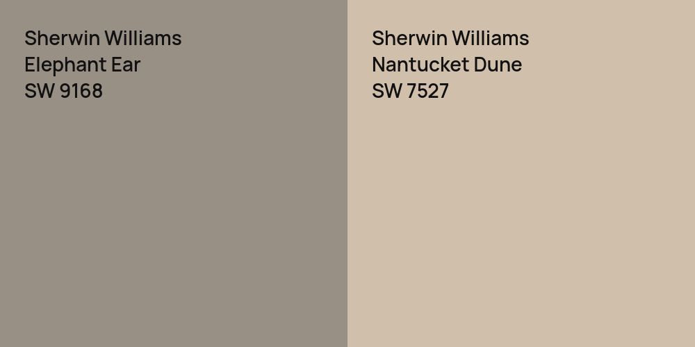 Sherwin Williams Elephant Ear vs. Sherwin Williams Nantucket Dune