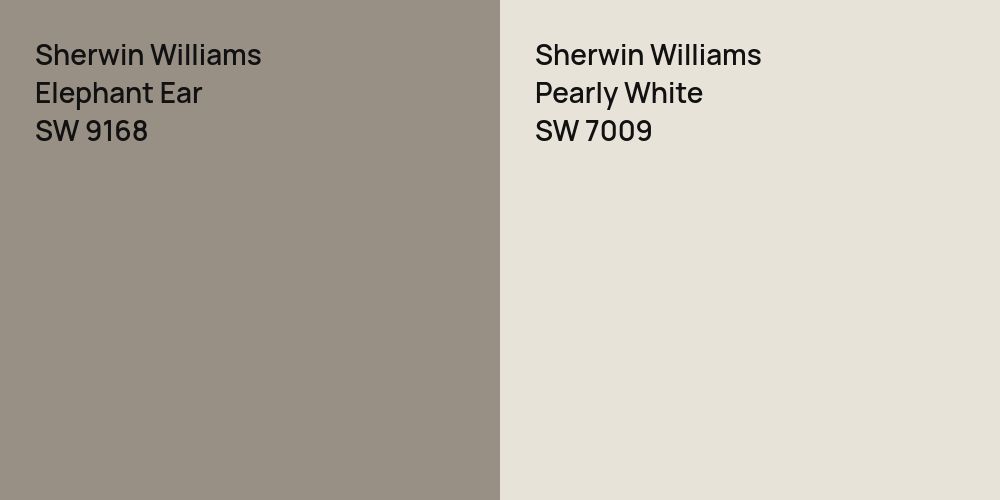 Sherwin Williams Elephant Ear vs. Sherwin Williams Pearly White