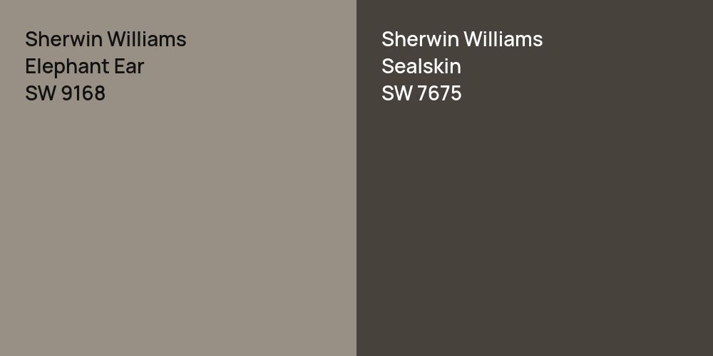 Sherwin Williams Elephant Ear vs. Sherwin Williams Sealskin