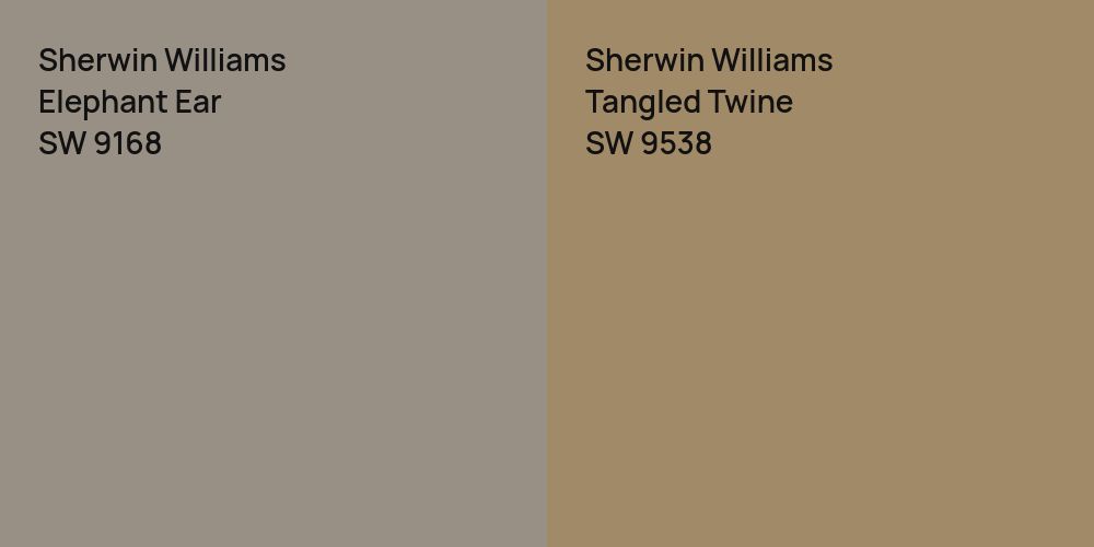 Sherwin Williams Elephant Ear vs. Sherwin Williams Tangled Twine