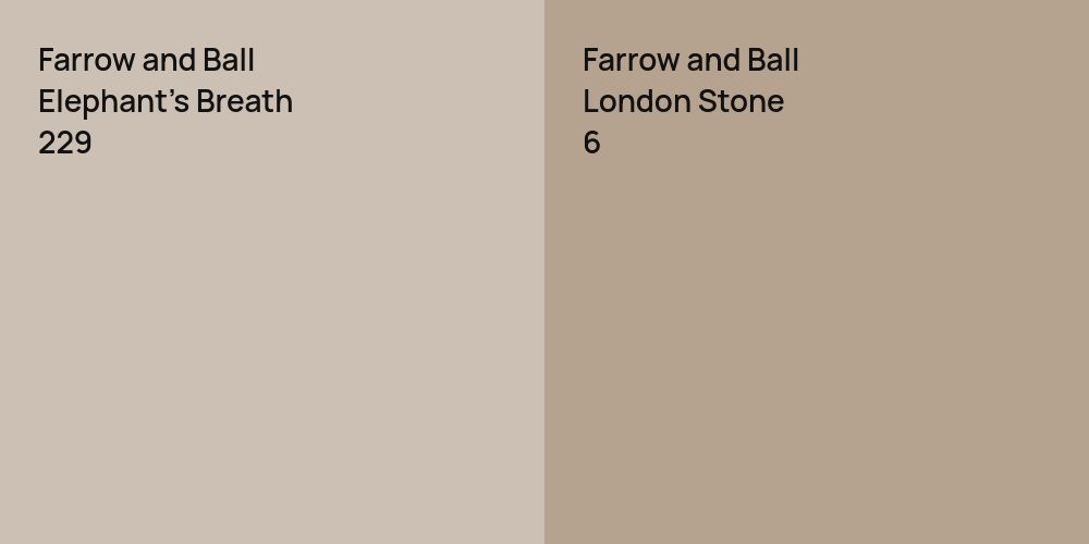 Farrow and Ball Elephant's Breath vs. Farrow and Ball London Stone