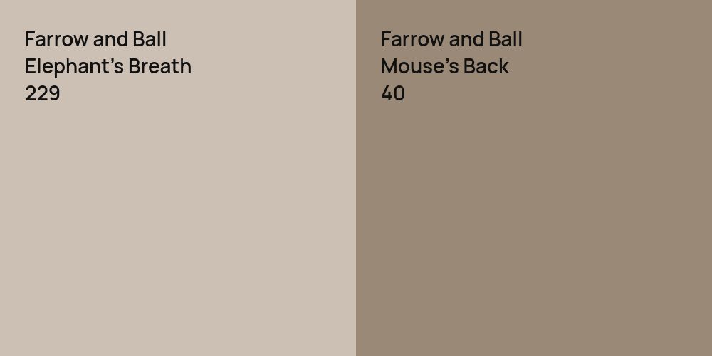 Farrow and Ball Elephant's Breath vs. Farrow and Ball Mouse's Back