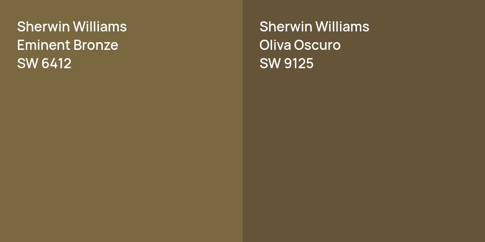 Sherwin Williams Eminent Bronze vs. Sherwin Williams Oliva Oscuro