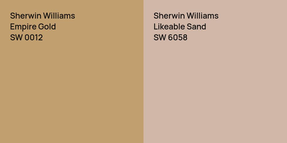 Sherwin Williams Empire Gold vs. Sherwin Williams Likeable Sand