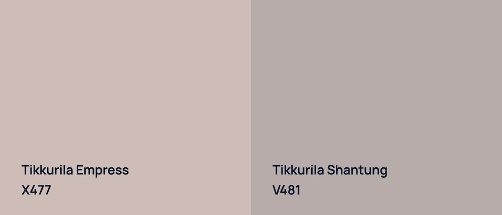 Tikkurila Empress X477 vs Tikkurila Shantung V481