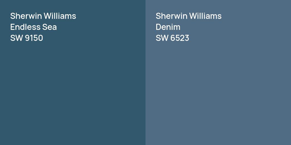 Sherwin Williams Endless Sea vs. Sherwin Williams Denim