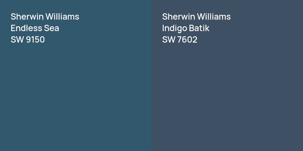 Sherwin Williams Endless Sea vs. Sherwin Williams Indigo Batik