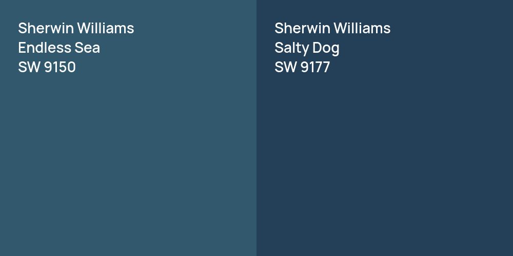 Sherwin Williams Endless Sea vs. Sherwin Williams Salty Dog