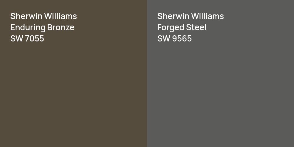 Sherwin Williams Enduring Bronze vs. Sherwin Williams Forged Steel