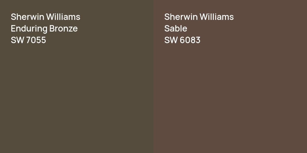 Sherwin Williams Enduring Bronze vs. Sherwin Williams Sable