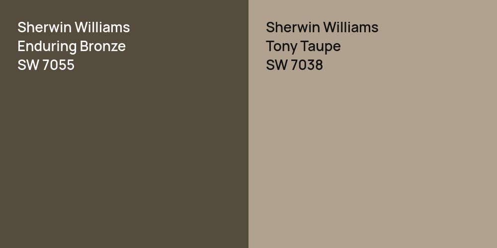 Sherwin Williams Enduring Bronze vs. Sherwin Williams Tony Taupe