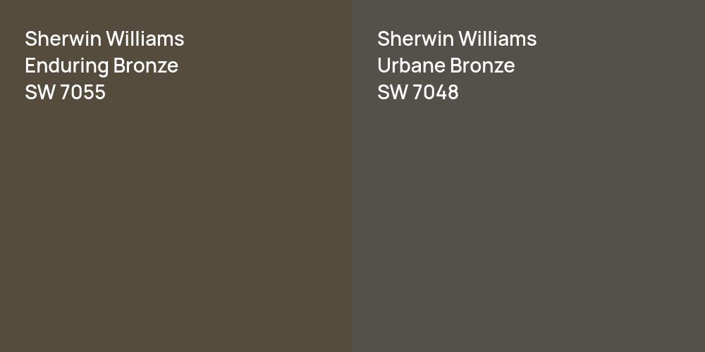 Sherwin Williams Enduring Bronze vs. Sherwin Williams Urbane Bronze