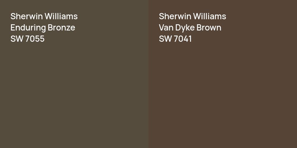 Sherwin Williams Enduring Bronze vs. Sherwin Williams Van Dyke Brown