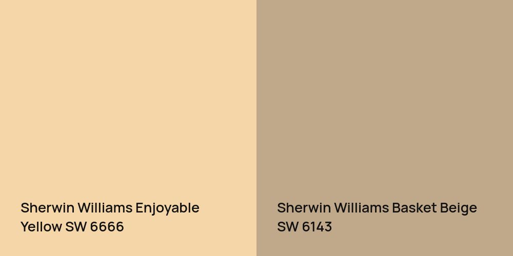 Sherwin Williams Enjoyable Yellow vs. Sherwin Williams Basket Beige