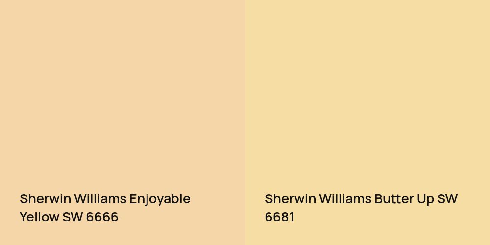 Sherwin Williams Enjoyable Yellow vs. Sherwin Williams Butter Up