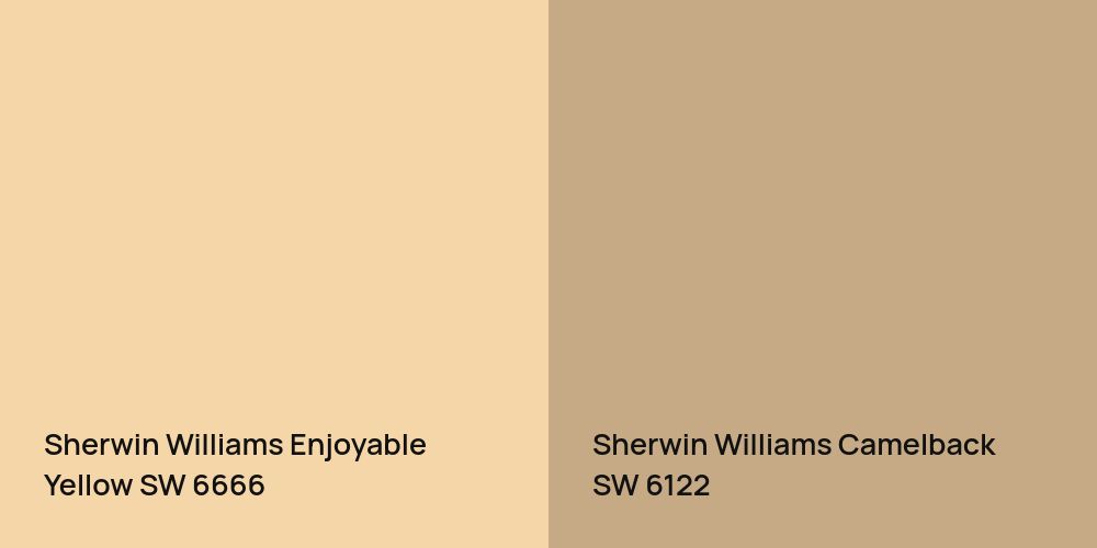 Sherwin Williams Enjoyable Yellow vs. Sherwin Williams Camelback