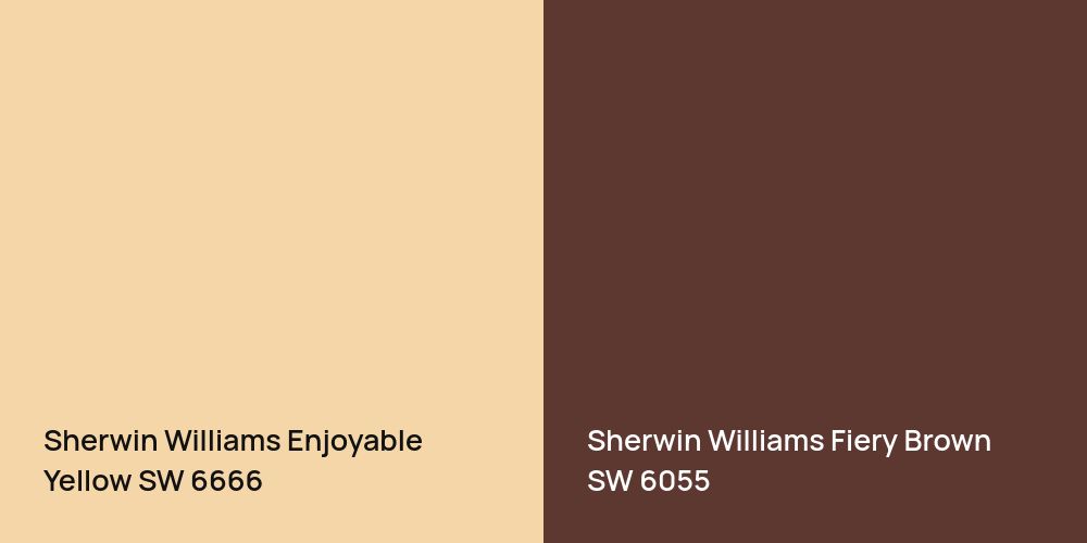 Sherwin Williams Enjoyable Yellow vs. Sherwin Williams Fiery Brown