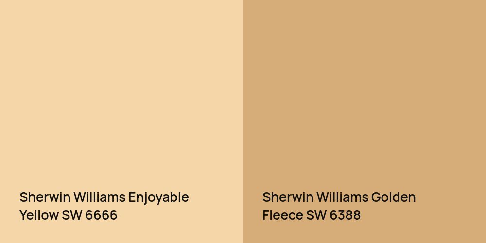 Sherwin Williams Enjoyable Yellow vs. Sherwin Williams Golden Fleece