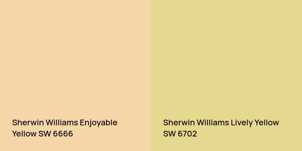 Sherwin Williams Enjoyable Yellow vs. Sherwin Williams Lively Yellow