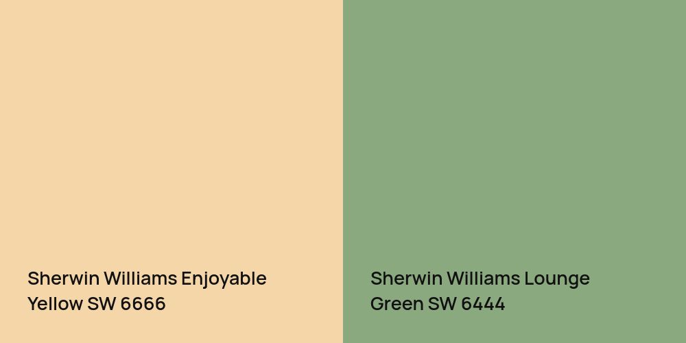 Sherwin Williams Enjoyable Yellow vs. Sherwin Williams Lounge Green