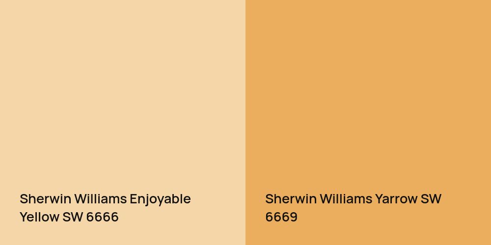 Sherwin Williams Enjoyable Yellow vs. Sherwin Williams Yarrow