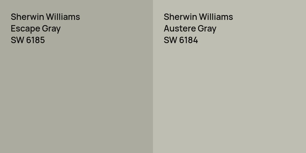 Sherwin Williams Escape Gray vs. Sherwin Williams Austere Gray