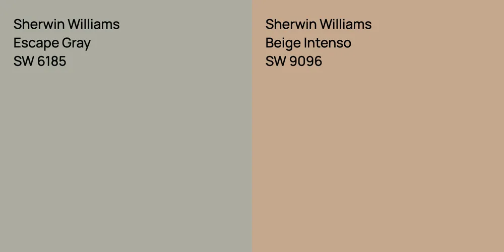 Sherwin Williams Escape Gray vs. Sherwin Williams Beige Intenso