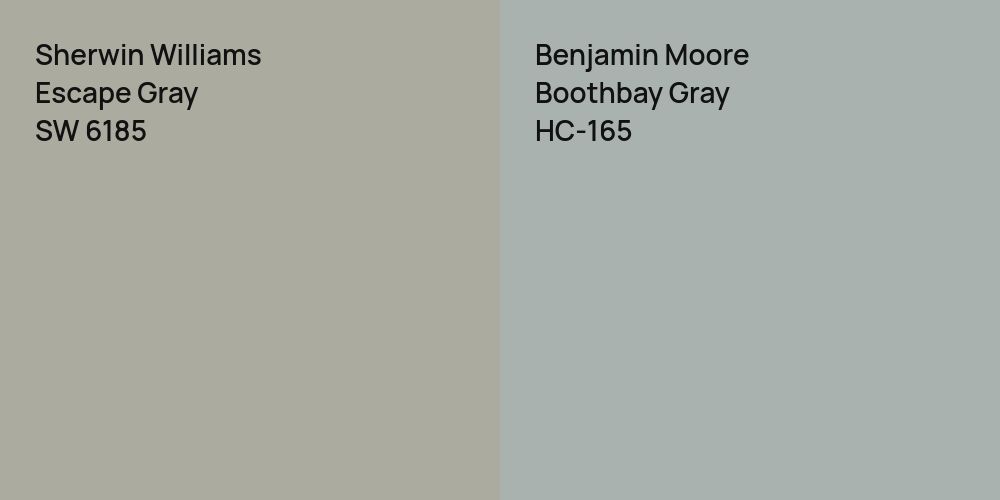 Sherwin Williams Escape Gray vs. Benjamin Moore Boothbay Gray