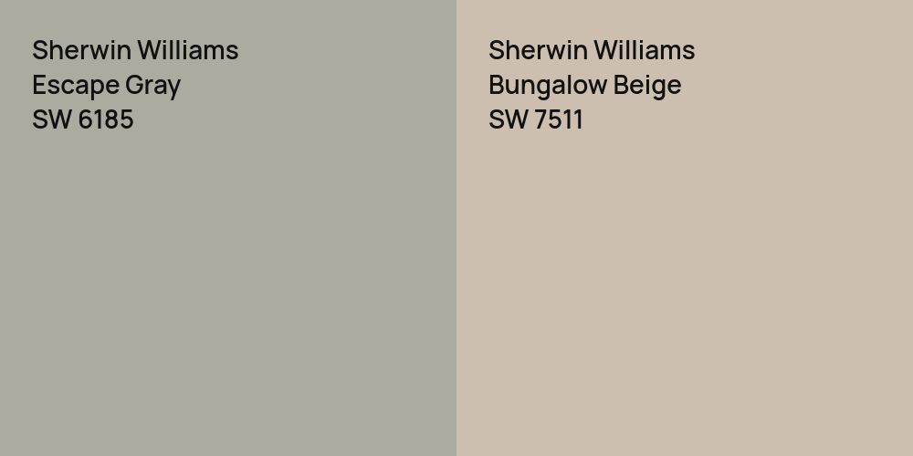 Sherwin Williams Escape Gray vs. Sherwin Williams Bungalow Beige