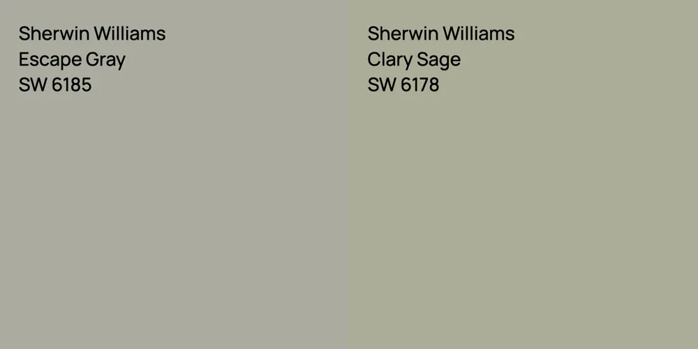 Sherwin Williams Escape Gray vs. Sherwin Williams Clary Sage