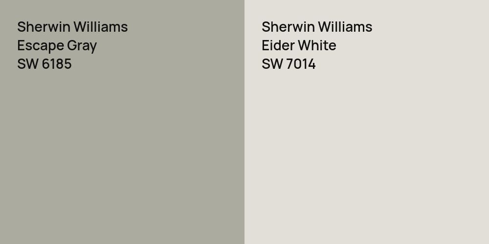 Sherwin Williams Escape Gray vs. Sherwin Williams Eider White