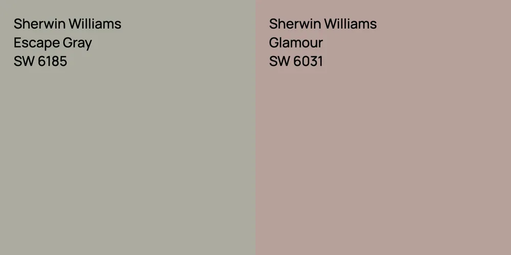 Sherwin Williams Escape Gray vs. Sherwin Williams Glamour