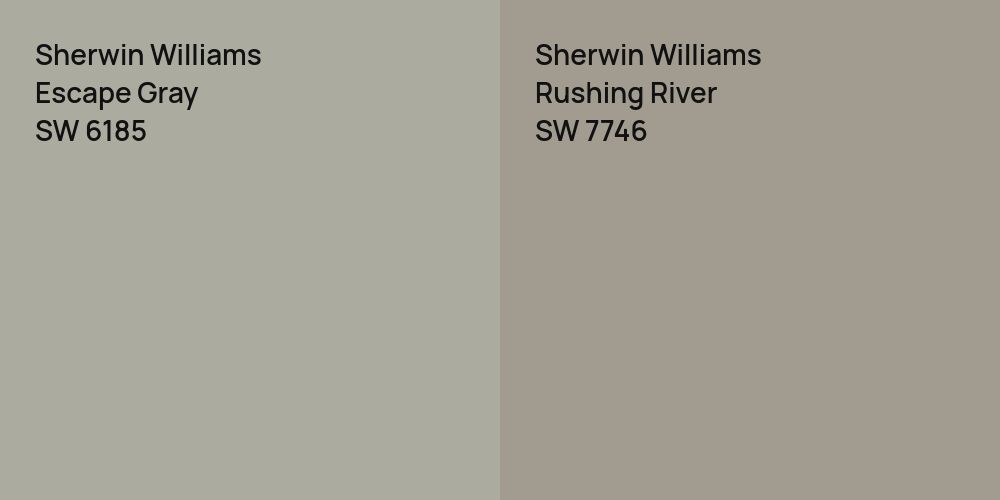 Sherwin Williams Escape Gray vs. Sherwin Williams Rushing River