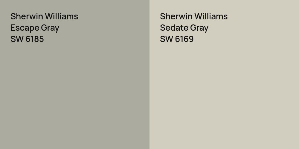 Sherwin Williams Escape Gray vs. Sherwin Williams Sedate Gray