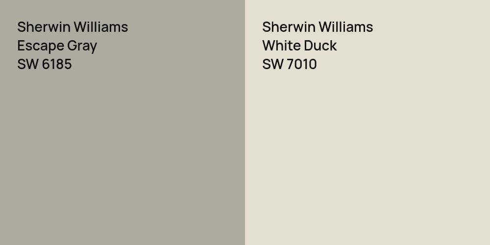 Sherwin Williams Escape Gray vs. Sherwin Williams White Duck