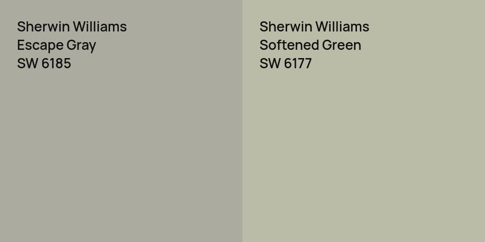 Sherwin Williams Escape Gray vs. Sherwin Williams Softened Green