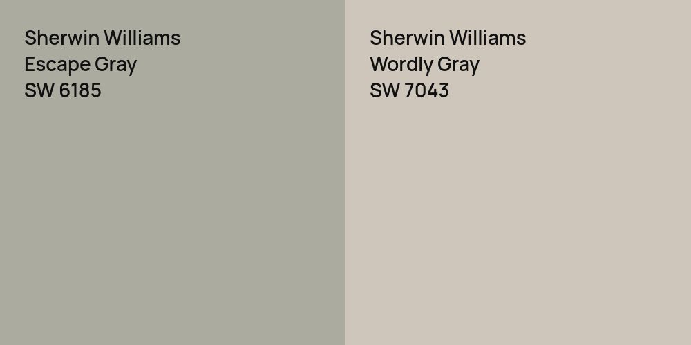 Sherwin Williams Escape Gray vs. Sherwin Williams Wordly Gray