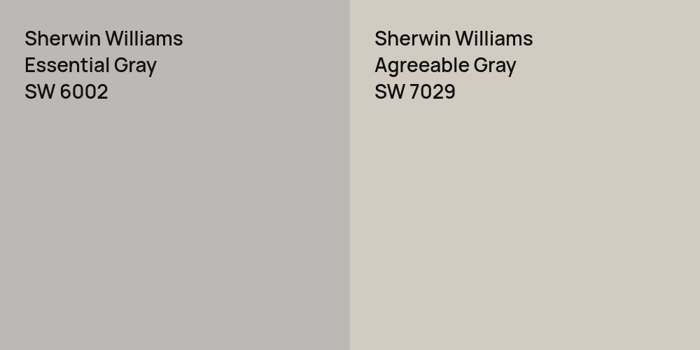 Sherwin Williams Essential Gray vs. Sherwin Williams Agreeable Gray