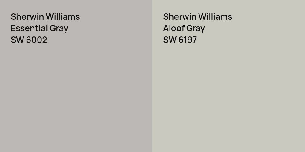 Sherwin Williams Essential Gray vs. Sherwin Williams Aloof Gray