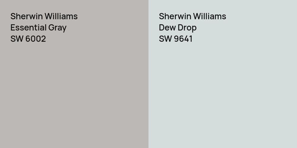 Sherwin Williams Essential Gray vs. Sherwin Williams Dew Drop